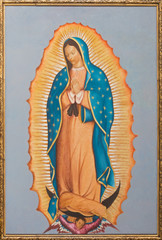 Brussels - paint of Virgin Mary of Guadalupe