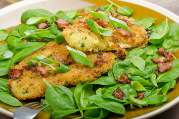 Rabbit steaks with herbs and sour cream
