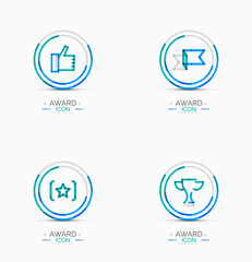 Award icon set, Logo collection