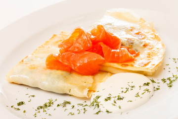 pancakes with salmon