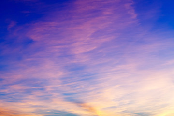 sunset over city