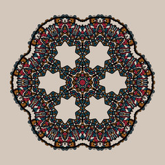 Mandala. Stylized tribal art. Ornate lace medallion
