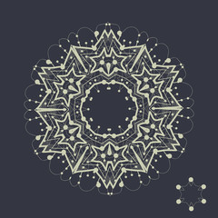 Mandala tribal design. Outlined shape inspired by tribal indian