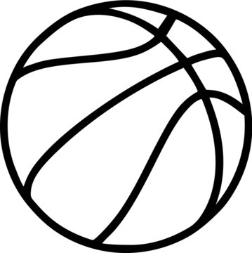 Basketball Outline on white Background