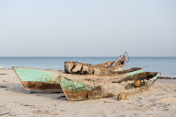 Einbaum-Boote am Strand, Port-Salut, Haiti