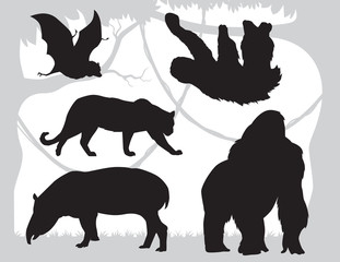 silhouettes  animals vector