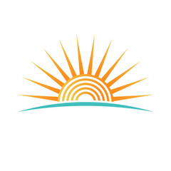 Sunshine with concentric circles logo