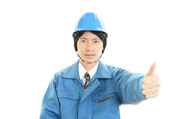 笑顔の労働者