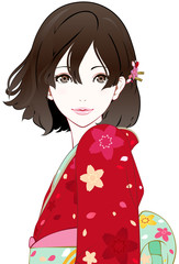 着物の女性　風