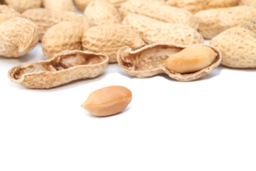 Peanut isolated on the white background