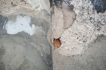 Old brick wall broken