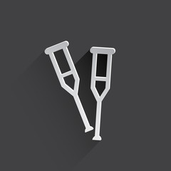 crutch flat icon.
