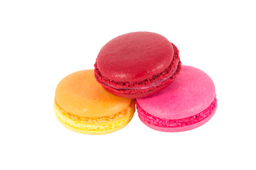 traditional french macaron on white background