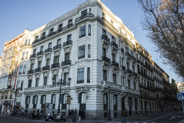 Obraz premium oldest street in the capital of Spain, the city of Madrid, its a