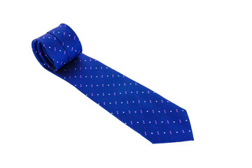 Blue necktie on a white background