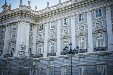 Touristic, Royal Palace of Madrid, located in the area of the Ha