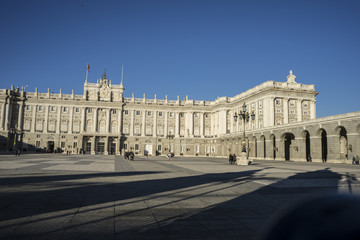 Fototapeta na wymiar National monument, Royal Palace of Madrid, located in the area o