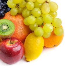 set of fruits isolated on white background
