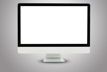 Front white computer monitor