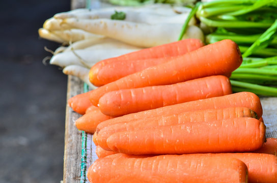 fresh carot on a market