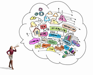 Woman announcing something