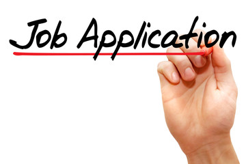 Hand writing Job Application with marker, business concept