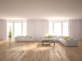 white 3d interior design