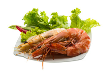 Boiled king prawns