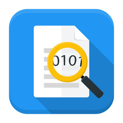 Document magnifying app icon with long shadow