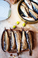 Sandwich with sprats