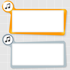 set of two text boxes for text and music symbol