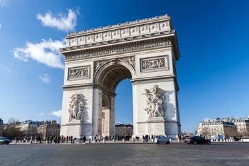 Fotobehang Arc de Triomphe in Parijs, Frankrijk © norbel