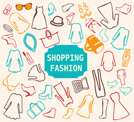 Woman clothing doodles - Illustration