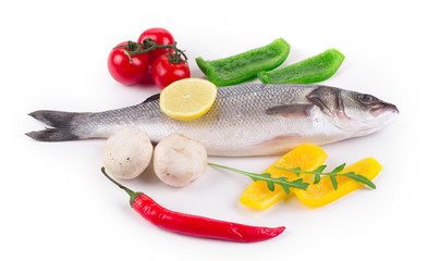 Fresh seabass fish.