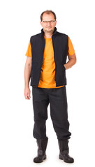 Fototapeta premium Worker in workwear and glasses.