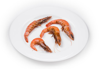 Close up of fresh boiled shrimps.