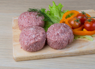 Raw burger cutlet