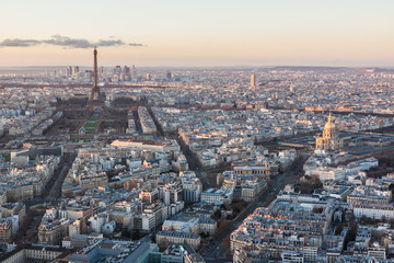 Fototapeta premium Skyline of Paris at sunset