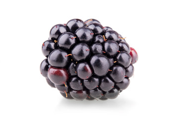juicy blackberries on a white background