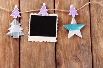 Blank photo frame and Christmas decor