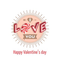 Love, I love you, Valentines day card - Vector illustration.