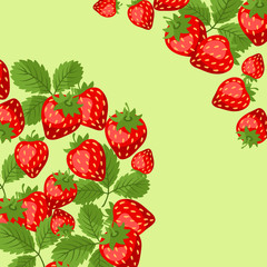 Nature background design with strawberries.