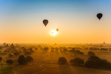 Sun rises in Bagan, Myanmar