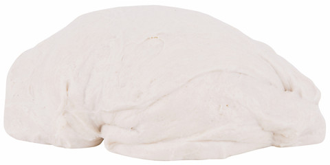 ball of raw dough over white background with clipping path