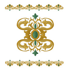 traditional medieval seamless elements on isolated white