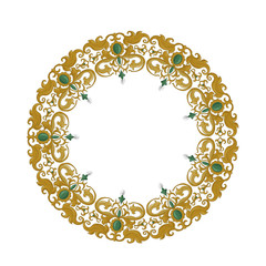 Circular ornament with medieval elements on isolated white
