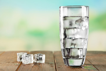Glass of water with ice