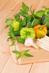 Various fresh vegetables.