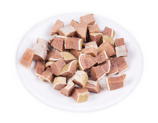 Sliced beef tongue.
