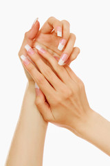 Applying hand cream